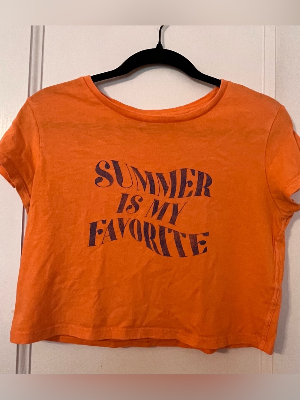 Aerie Orange "Summer Is My Favorite" Graphic Crop Top - Size Medium